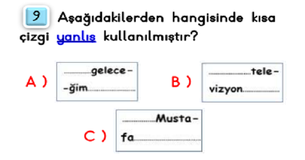 2.Sınıf Türkçe Noktalama İşaretleri-Test-1