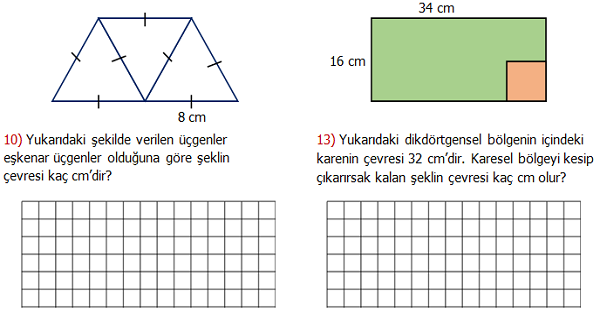 4.Sınıf Matematik Çevre Uzunlukları ile İlgili Problemler 3 (Çevre Problemleri)