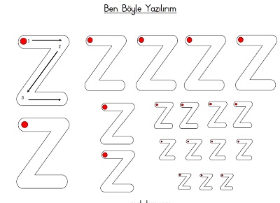 Küçük z harfi ben böyle yazılırım etkinliği