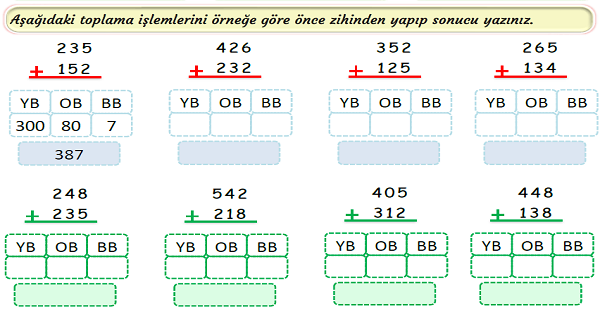 3.Sınıf Matematik Zihinden Toplama İşlemi-2