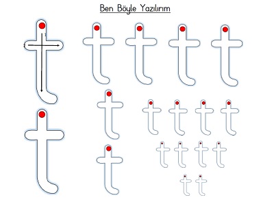 Küçük t harfi ben böyle yazılırım etkinliği