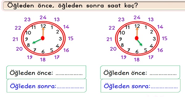 2.Sınıf Matematik Zamanı Ölçme Etkinliği-4
