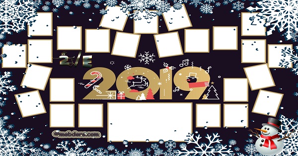 2E Sınıfı için 2019 Yeni Yıl Temalı Fotoğraflı Afiş (25 öğrencilik)