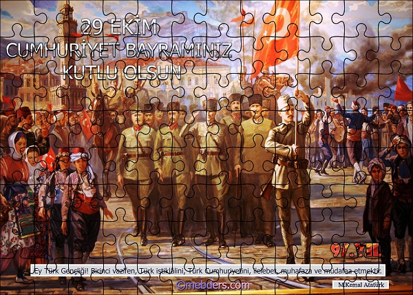 Cumhuriyet Panosu Puzzle Poster - 97.Yıl (96 Parça)