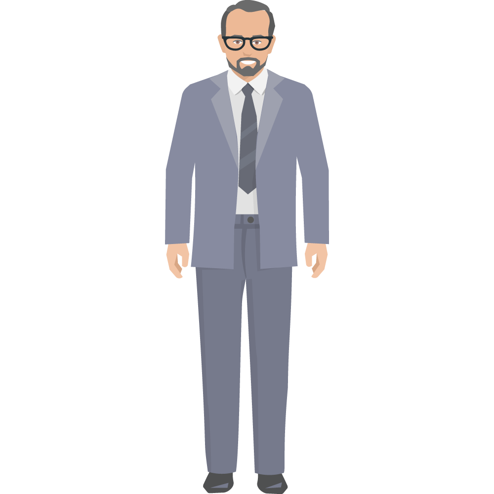 Clipart gözlüklü takım elbiseli yetişkin erkek resmi