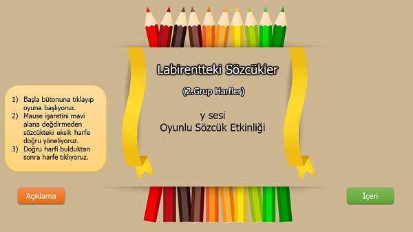 Eğlenceli Sözcük Tamamlama Labirentteki Sözcükler Sunusu 9