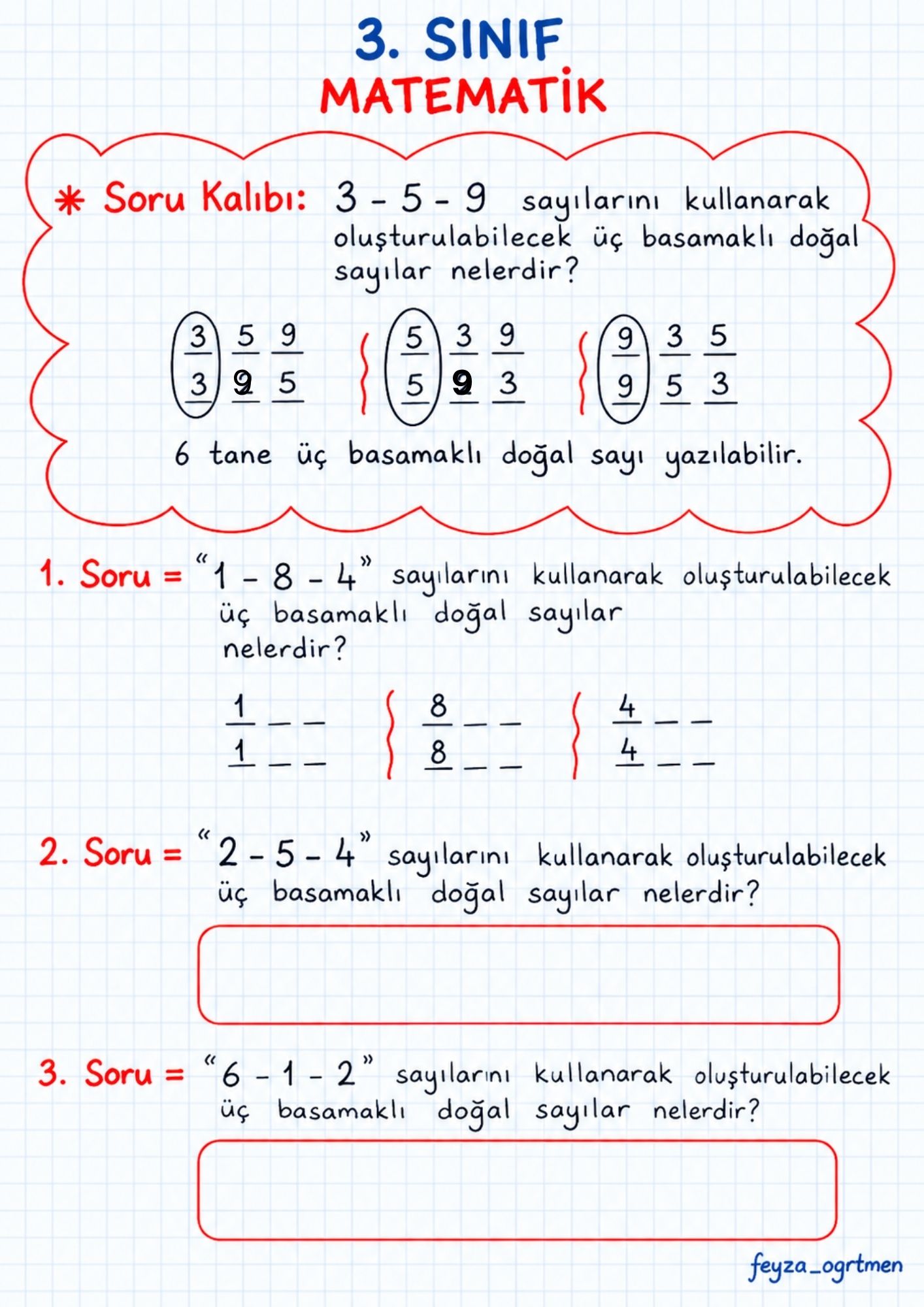 3. Sınıf Matematik Soru Kalıpları
