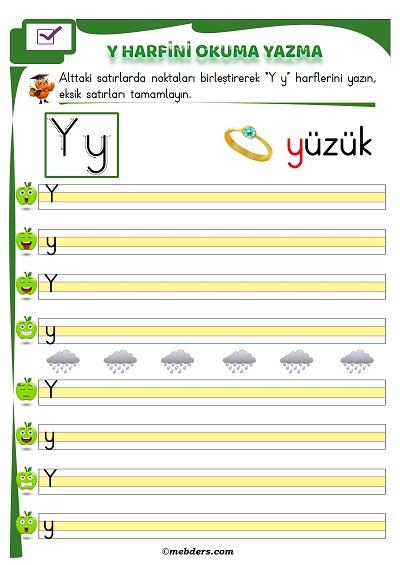 1.Sınıf İlkokuma Y Sesi Okuma Yazma Etkinliği