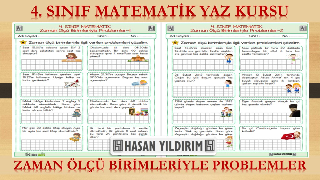 4.Sınıf Matematik Yaz Kursu - Zaman Ölçü Birimleriyle Problemler (4.Sınıfa Hazırlık)