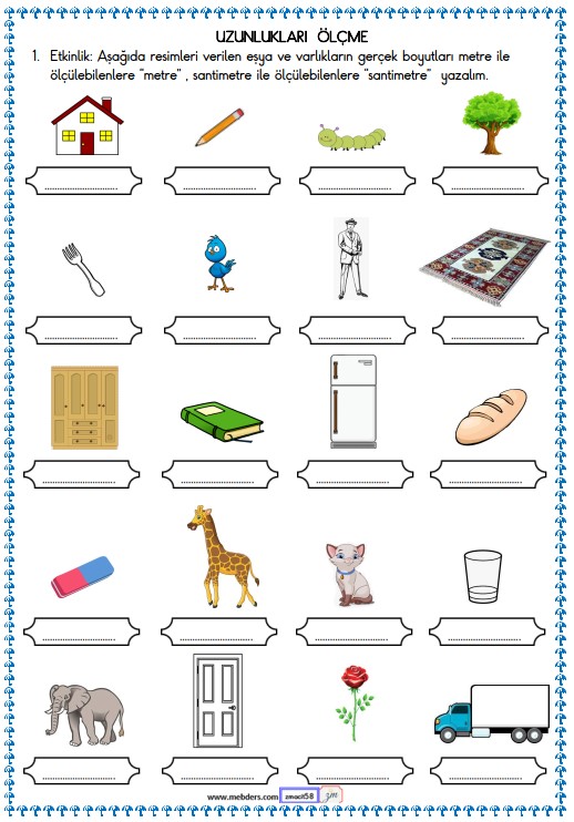 2. Sınıf Matematik Uzunlukları Ölçme Etkinliği 3