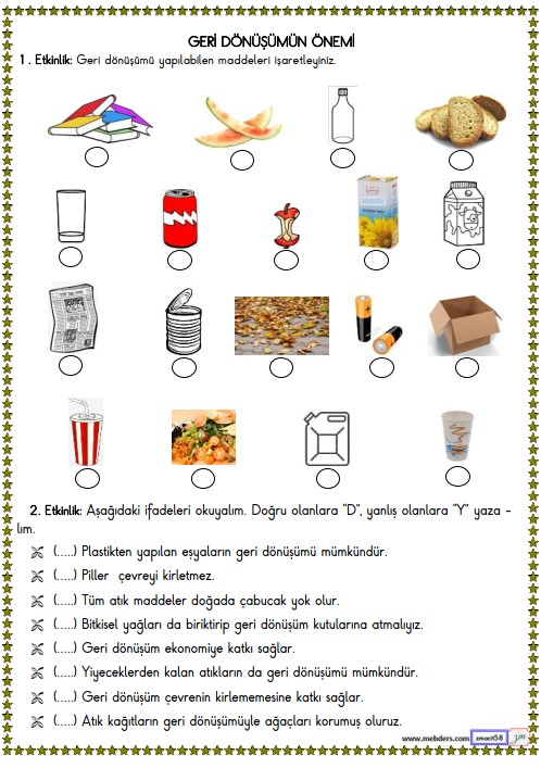 2. Sınıf Hayat Bilgisi Geri Dönüşümün Önemi Etkinliği 3
