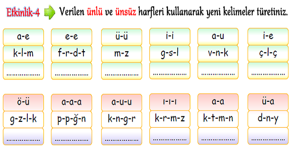 3.Sınıf Türkçe Harf Bilgisi-3