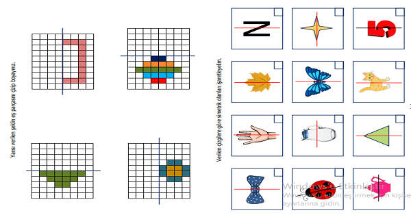 2.Sınıf Matematik Simetrik Şekiller (Simetri) Etkinliği 2