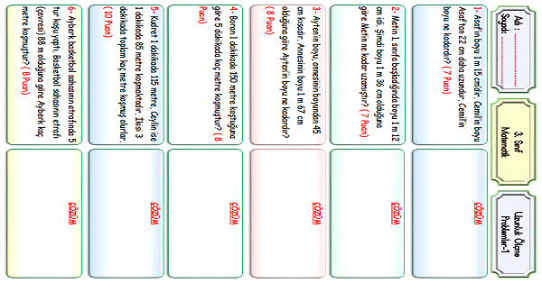 3.Sınıf Matematik Uzunluk Ölçme Problemleri-1