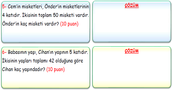 3.Sınıf Matematik Bölme İşlemi Problemleri-3