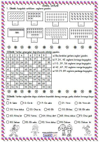 2. Sınıf Matematik Sayıları Yazma Okuma Etkinliği 5