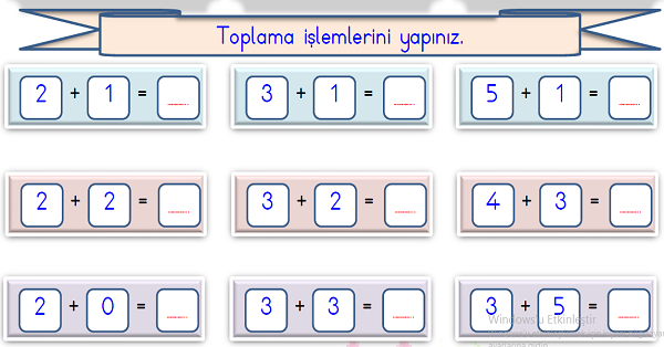 1.Sınıf Matematik Toplama İşlemi-5