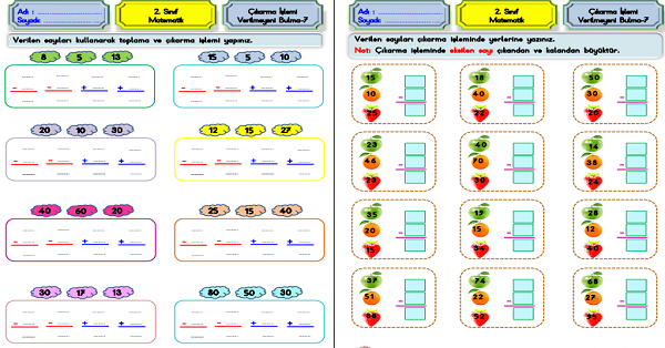 2.Sınıf Matematik Çıkarma İşlemi-Verilmeyeni Bulma-7