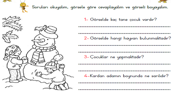 1.Sınıf Türkçe Okuma Anlama Etkinliği 11