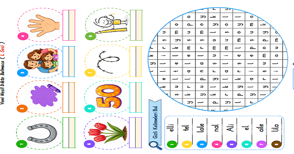 1. Sınıf İlk Okuma Yazma L SESİ Bulmacalı Dikte Etkinliği