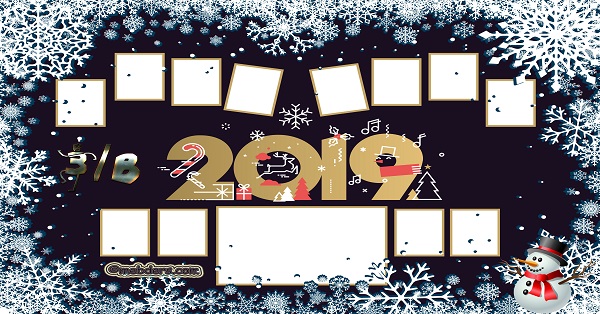 3B Sınıfı için 2019 Yeni Yıl Temalı Fotoğraflı Afiş (12 öğrencilik)