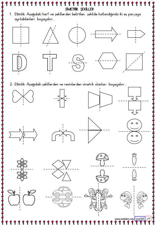 2. Sınıf Matematik Simetrik Şekiller Etkinliği 1