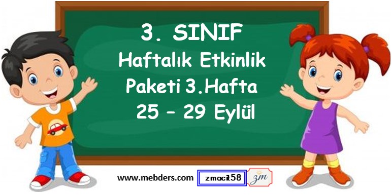 3. Sınıf 3. Hafta Etkinlik Paketi (25-29 Eylül)