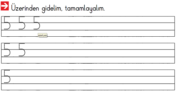 1.Sınıf Matematik (5 Rakamı) Beş Rakamı Etkinliği