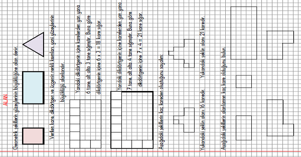 3.Sınıf Matematik Kareli Defterde Alan Konu Anlatımı