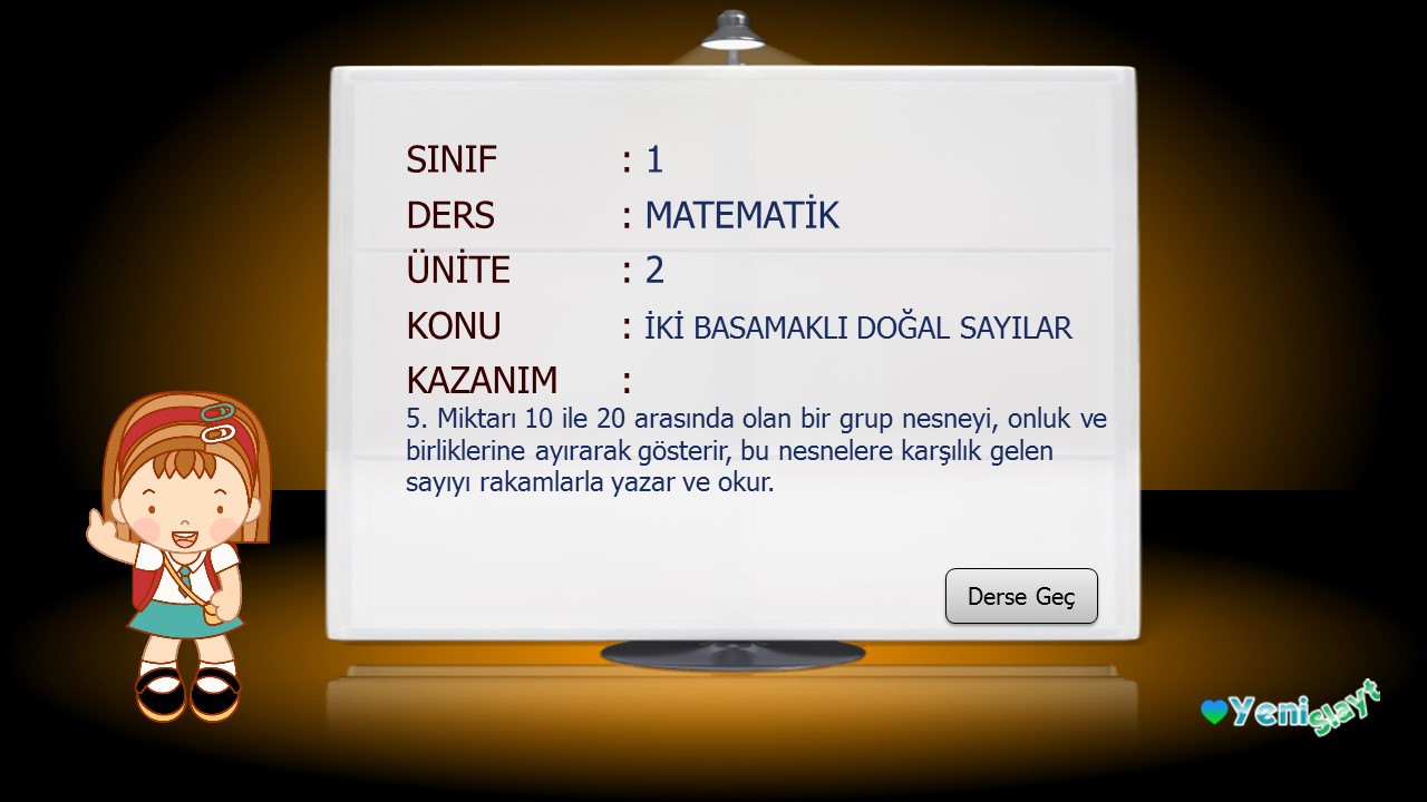 1.Sınıf Matematik İki Basamaklı Doğal Sayılar Sunusu