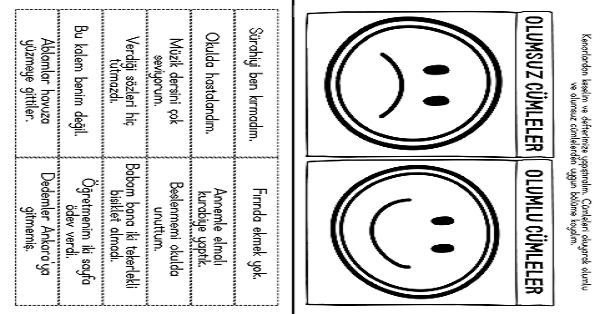 3.Sınıf Türkçe Olumlu Ve Olumsuz Cümleler Defter Çalışması Ve Etkinlik 2