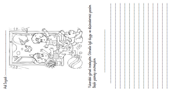 1. Sınıf Türkçe Görsel Yazı ve Boyama Çalışması 2