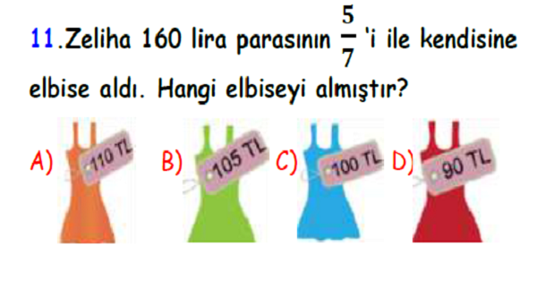 4.Sınıf Matematik Kesirler Yaprak Test-10