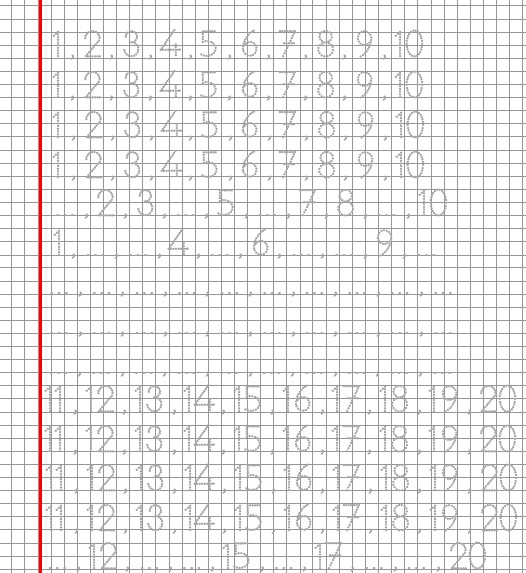 1. Sınıf Matematik Sayıları Kareli Sayfaya Yazma Etkinliği