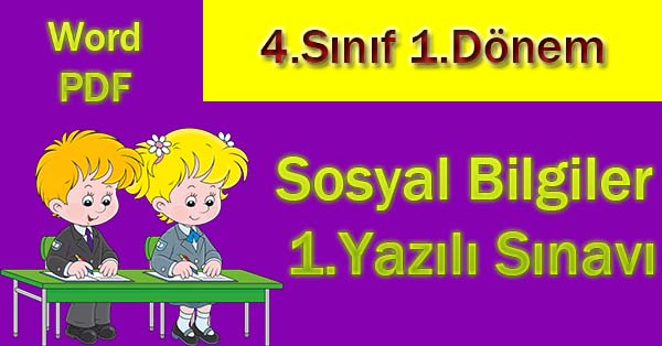 Sosyal Bilgiler Dersi 1.Dönem 1.Yazılı Sınavı