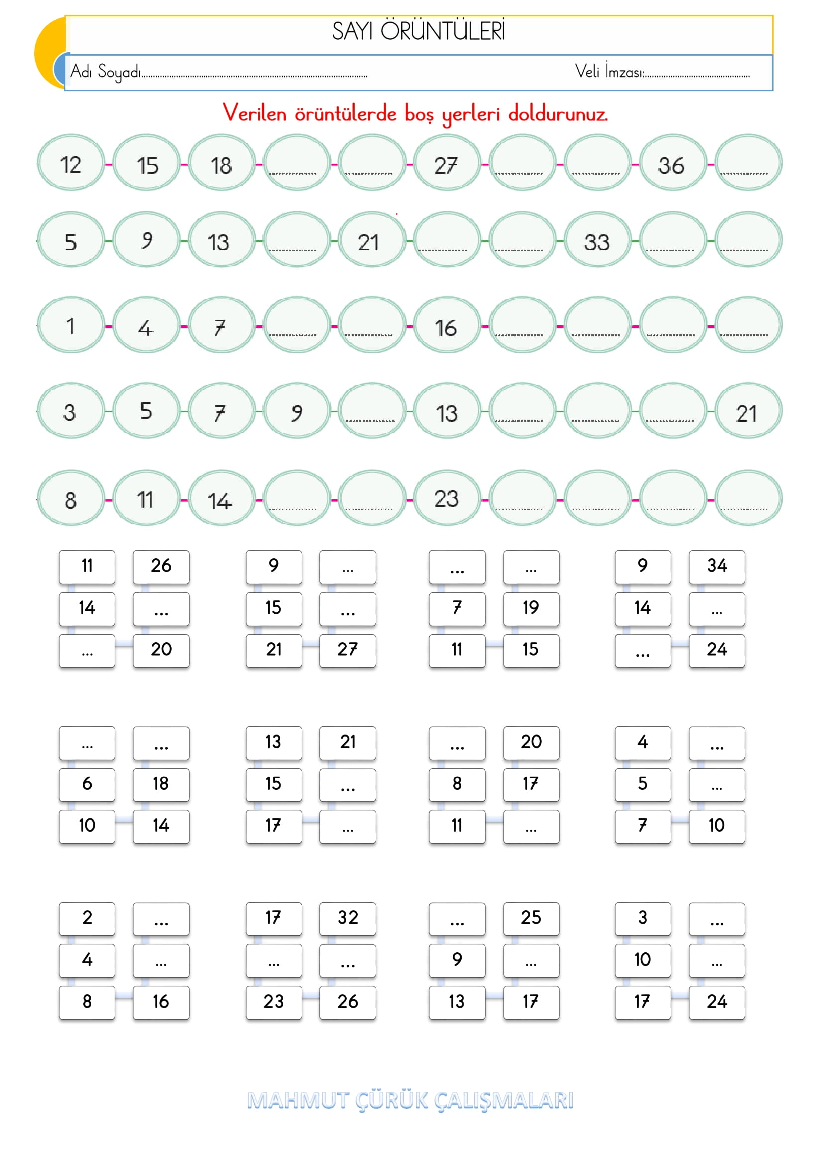 2.Sınıf - Matematik - Örüntü Etkinliği-5