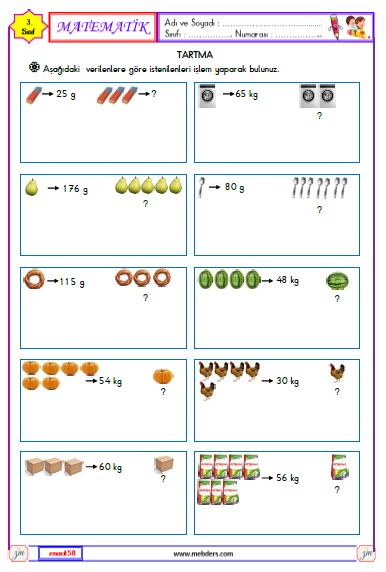 3. Sınıf Matematik Tartma Etkinliği 4