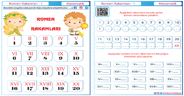 3.Sınıf Matematik Romen Rakamları