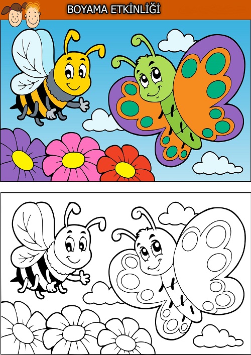 Arı ve kelebek boyama etkinliği