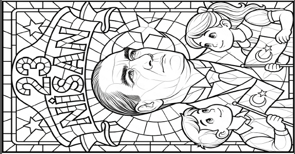 23 Nisan Vitray Boyama (Atatürk ve Çocuklar)