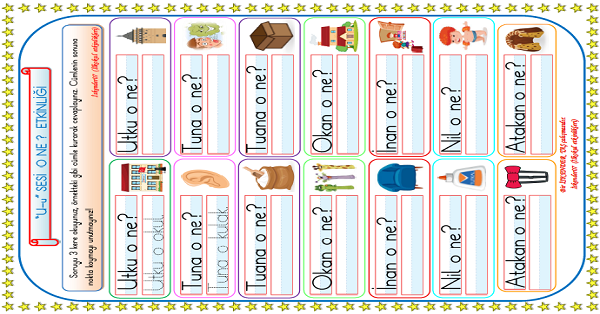 1. Sınıf İlk Okuma Yazma U-u Sesi  (O NE?) Etkinliği