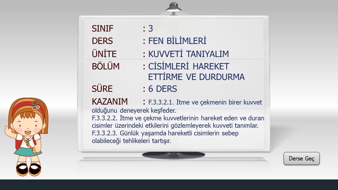 3.Sınıf Fen Bilimleri Cisimleri Hareket Ettirme ve Durdurma Sunusu