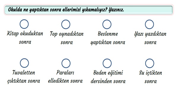 2.Sınıf Hayat Bilgisi Temizlik Sağlıktır Etkinliği