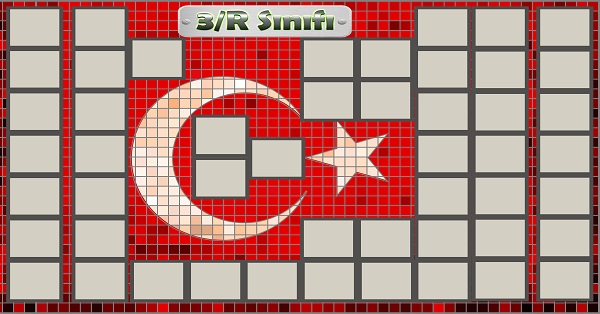 Model 54, 3R şubesi için Türk bayraklı fotoğraf eklemeli kapı süslemesi - 50 öğrencilik