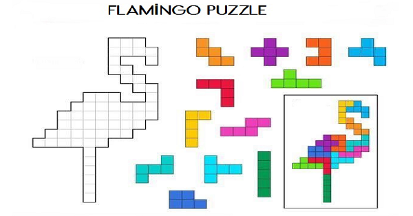 Puzzle Kes-Yapıştır  (Flamingo) Etkinliği 7
