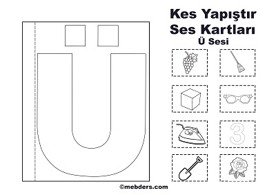 1.Sınıf İlk Okuma Kes Yapıştır Ses Kartı - Ü Sesi