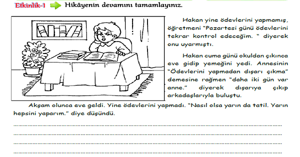 3.Sınıf Türkçe Hikaye Tamamlama-1