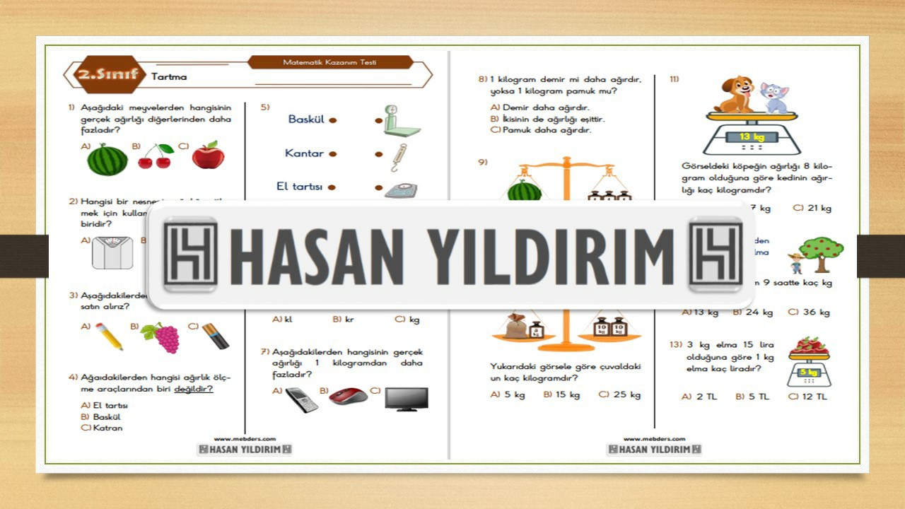 2.Sınıf Matematik Tartma Testi