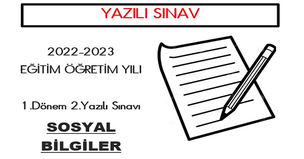 4.Sınıf Sosyal Bilgiler 1.Dönem 2.Yazılı Sınavı