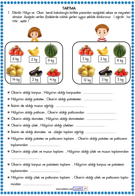 2. Sınıf Matematik Tartma Etkinliği 4